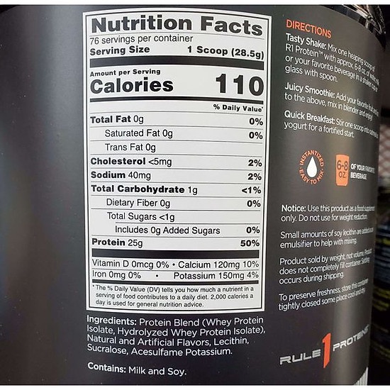 WHEY PROTEIN RULE1 5LBS SỮA TẬP GYM TĂNG CƠ GIẢM MỠ - HÀNG MỸ