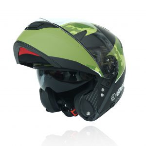 Mũ Bảo Hiểm Full.Face Lật Hàm Yohe 950 Black Green/White mũ Phượt - nón bảo hiểm xe Motor.