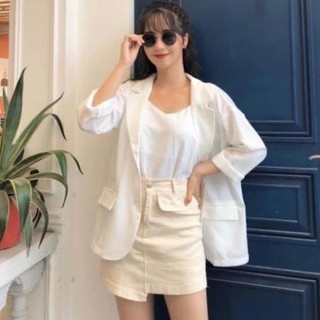 Ao vest nữ hàn quốc dáng xuông chất cao cấp 4 màu sang chảnh