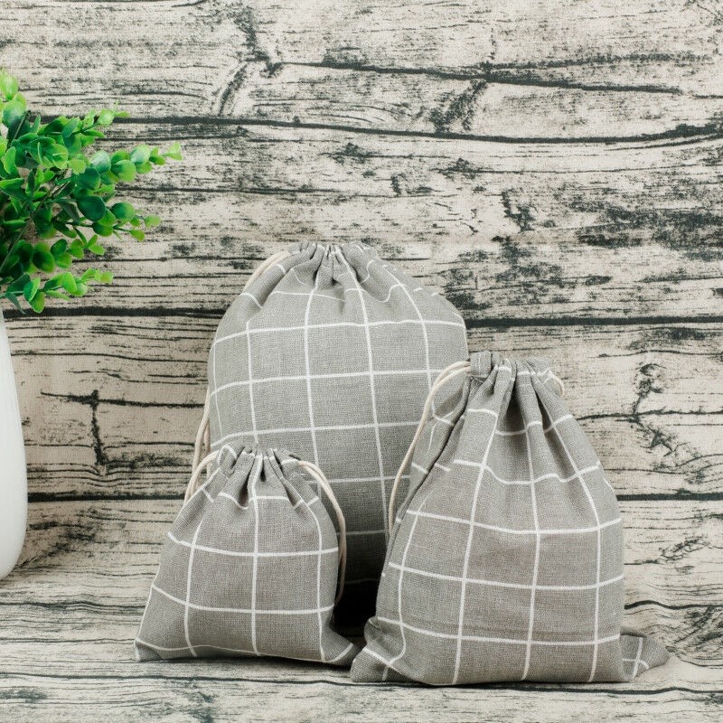 Túi Vải Lanh Cotton Dây Rút Đựng Đồ Du Lịch Tiện Dụng