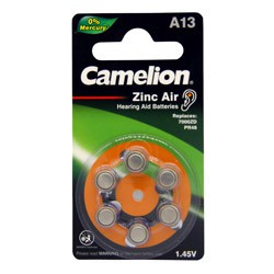 Vỉ 6 viên pin PR48 size 13 Camelion màu cam dùng cho máy trợ thính