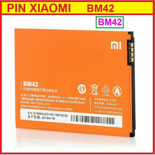 Pin xịn xiaomi BM42 chính hãng bảo hành 6 tháng