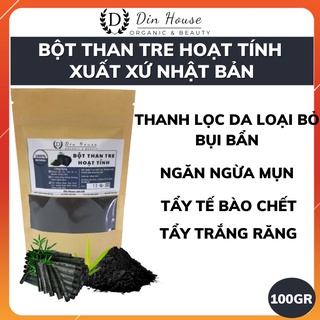 Bột than tre trắng răng tự nhiên làm sạch mảng bám và cao răng 100gr bột trắng răng than tre hoạt tính Nhật Bản
