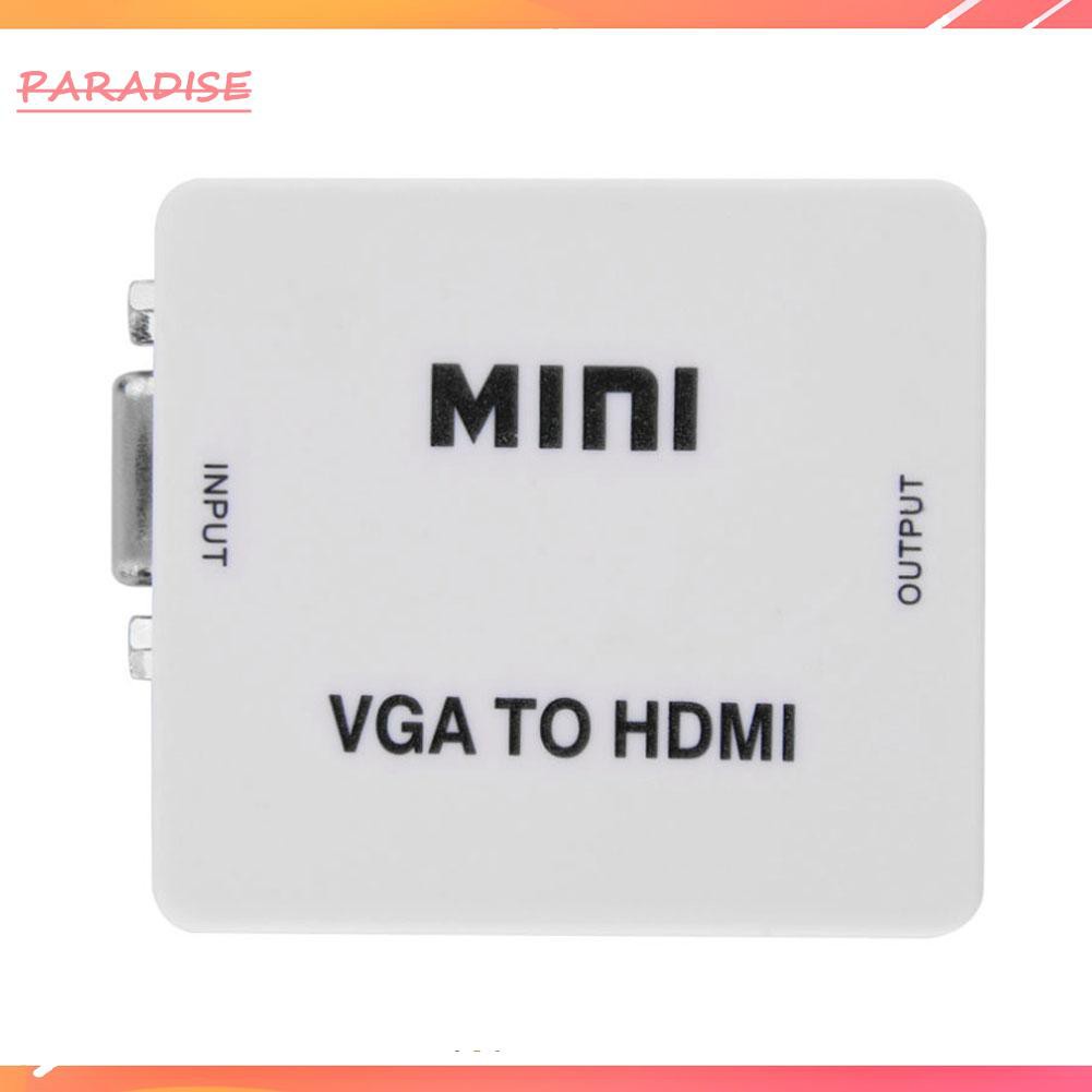 Paradise1 Mini HD 1080P Audio VGA To HDMI-compatible HD HDTV Video Converter Box Adapter With HD