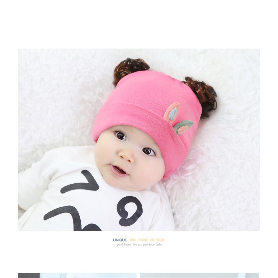 Mũ tóc giả tai thỏ nhỏ cho bé cute(1tháng đến 4 tuổi)