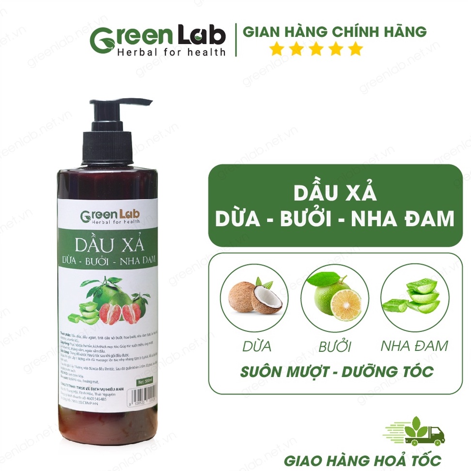 Dầu Xả Dừa Bưởi Nha Đam Greenlab Siêu Mượt