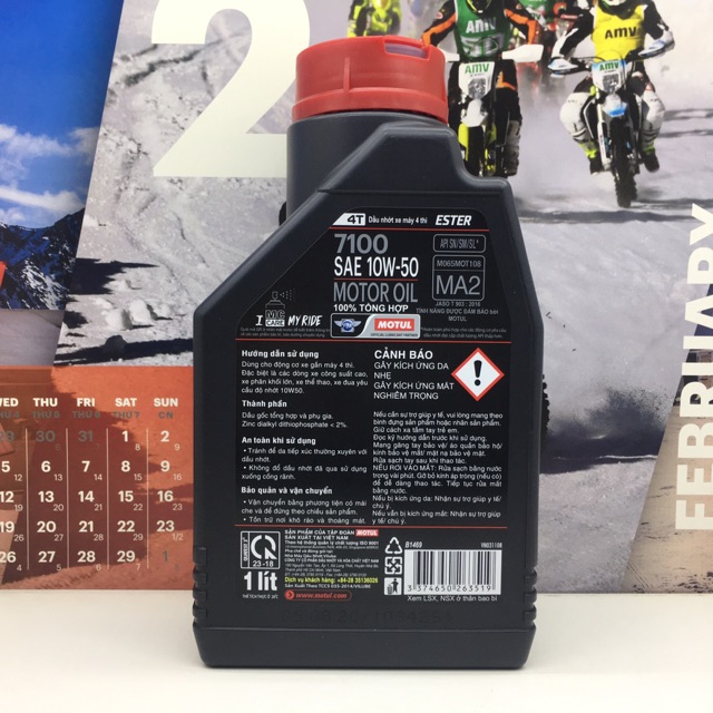 Nhớt Motul 7100 10W50 1L 100% tổng hợp (Mẫu 2020)