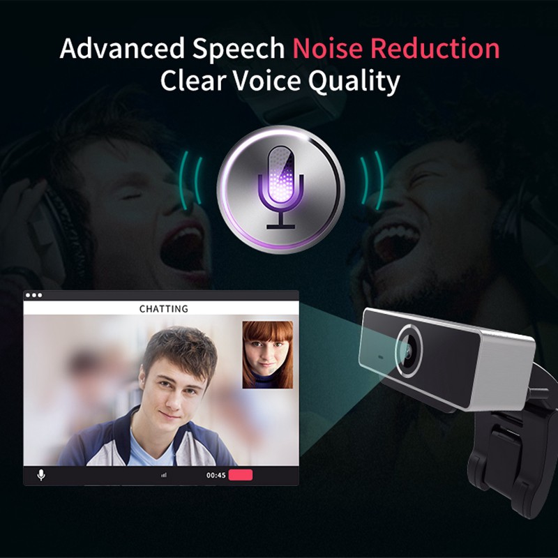 1080P HD Webcam Mini Computer Pc Web Camera Anti-Peeping Rotatable Webcam for Live Broadcast Video Conference Work