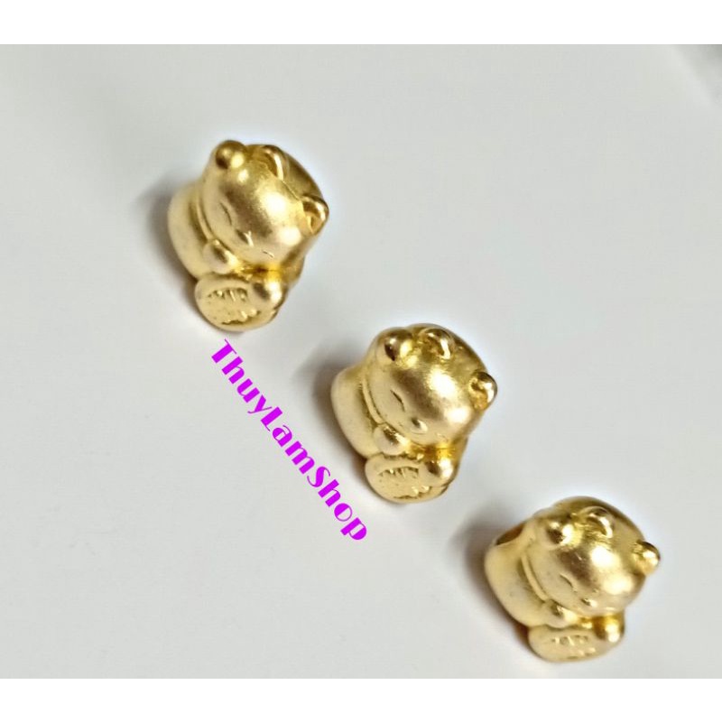Charm mèo thần tài bạc 925 mạ vàng