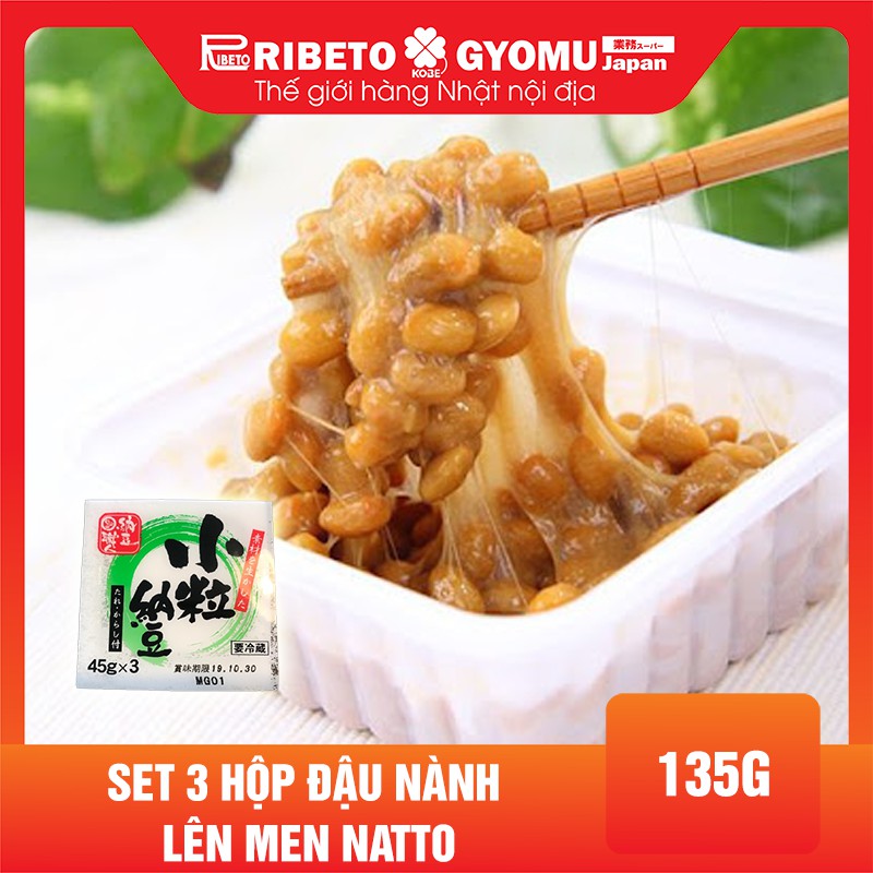 ( Chỉ giao HỎA TỐC HN) Set 3 hộp Đậu nành lên men natto 135g - Hàng nội địa Nhật Bản