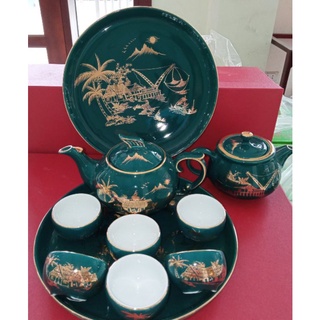 Bộ ấm chén sơn thủy kèm khay