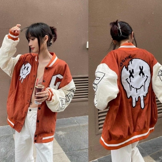 Áo Khoác Bomber Nhung Tăm nam nữ thêu chữ G form cực đẹp, Áo khoác unisex nam nữ