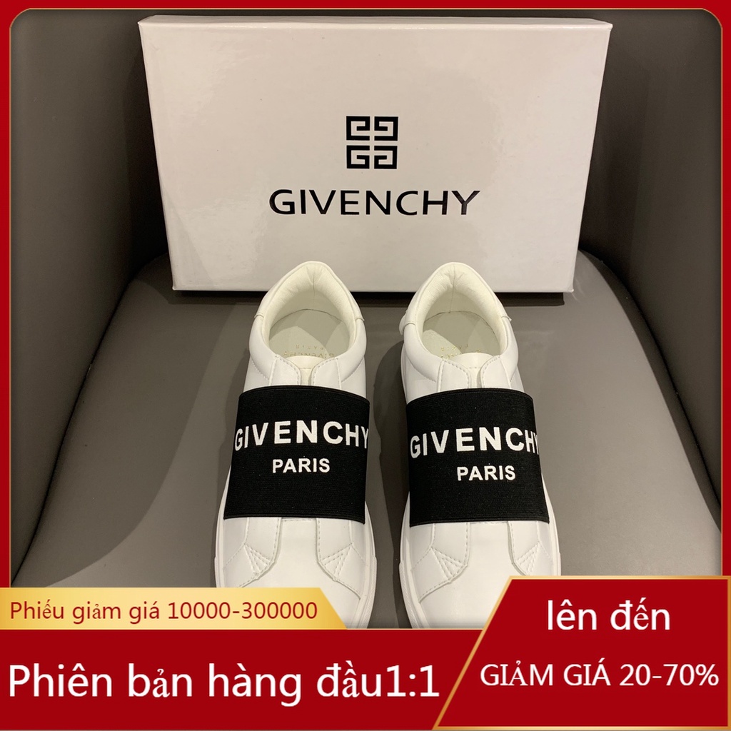 GIVENCHY Giày Thể Thao Đế Bằng Buộc Dây Màu Trắng Đen Thời Trang Cho Cặp Đôi