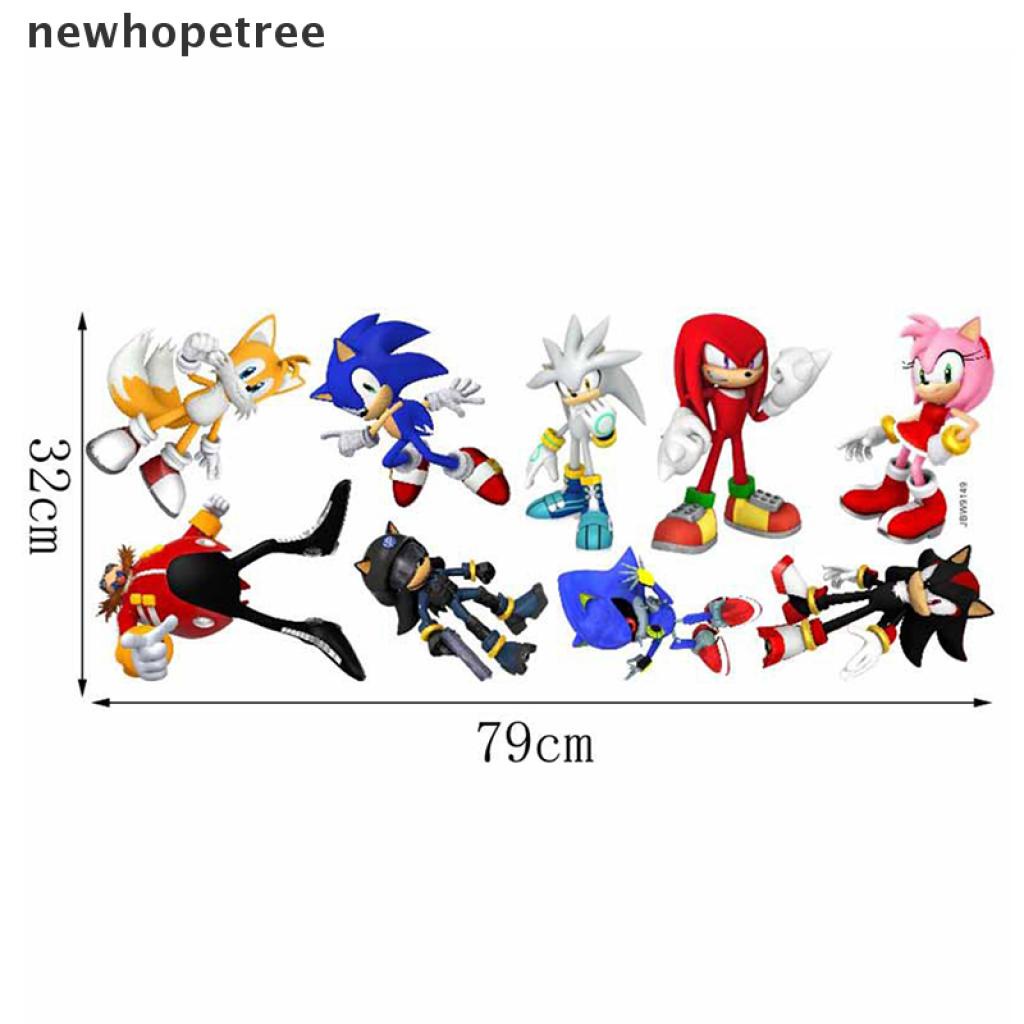 Sticker Dán Tường Họa Tiết Hoạt Hình Sonic The Hedgehog 3D Độc Đáo
