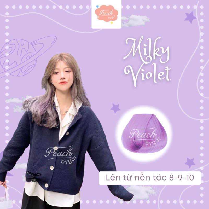 Thuốc nhuộm tóc MILKY VIOLET cần tẩy tóc của Peach.bygat