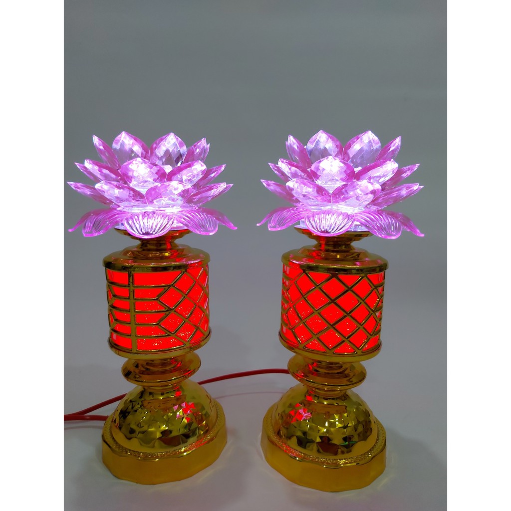 [TMS_S7] Một cặp đài sen, hoa sen thờ phật, hoa sen cây đèn thờ cúng
