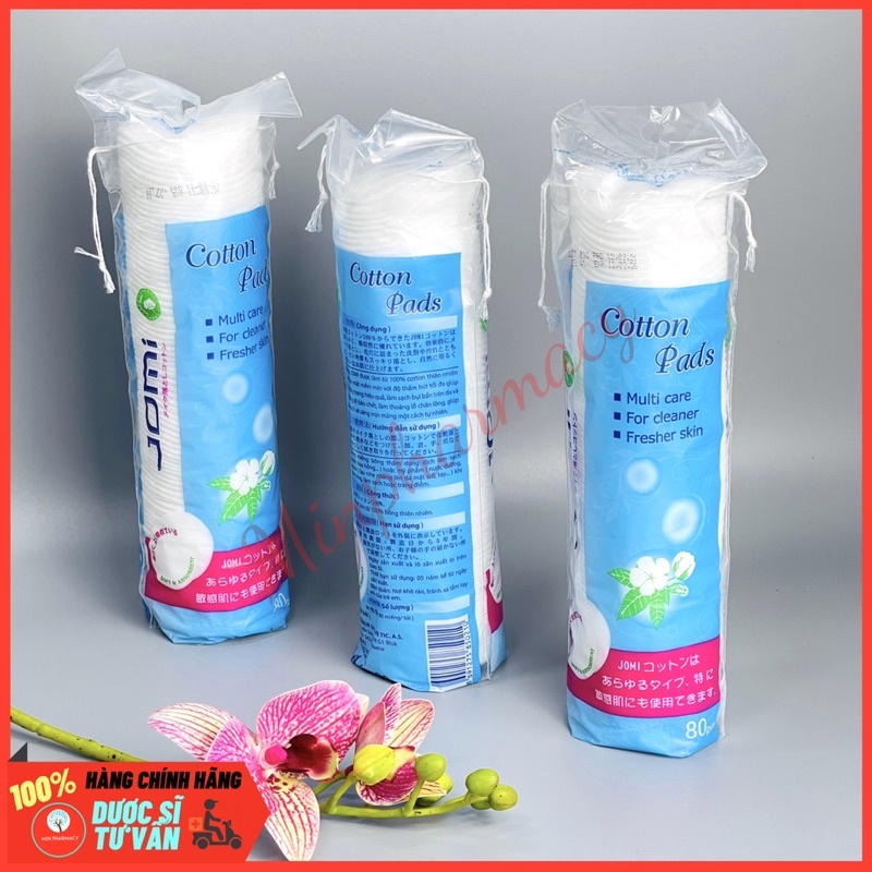 Bông tẩy trang Cotton JOMI - Túi 80 Miếng - Minpharmacy