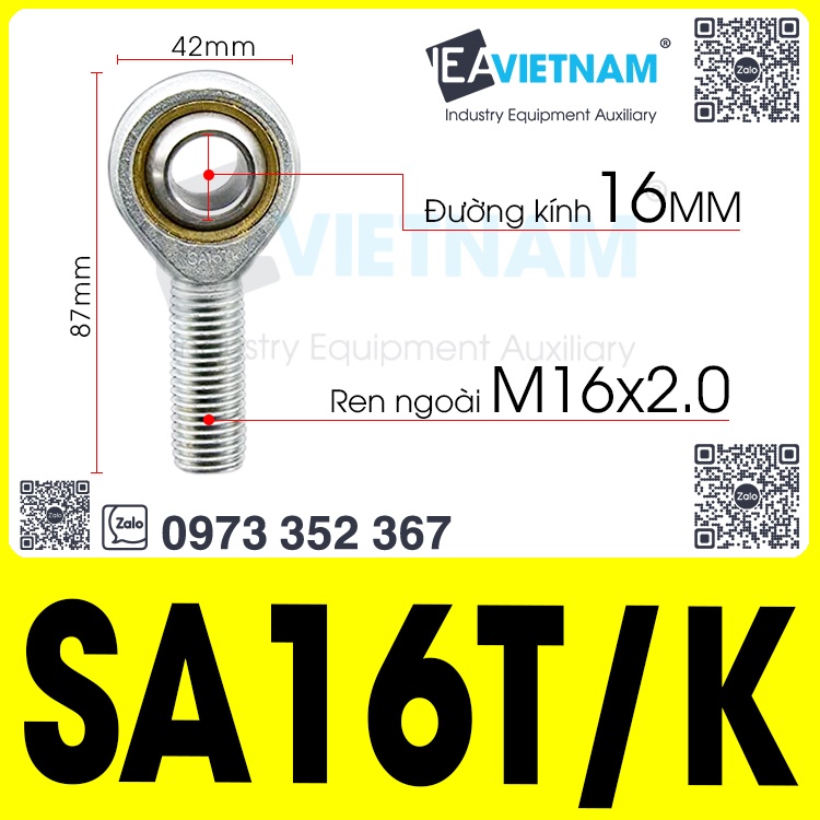 Vòng bi mắt trâu M16 16mm SA 16 T/K