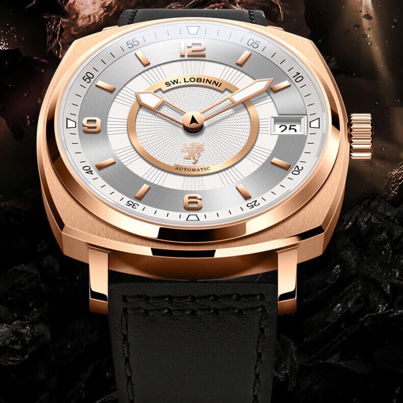 Đồng Hồ Nam LOBINNI No.16055-2 Chính Hãng BH 24T Chịu Nước 50m Kính Chống Xước Dây Da Cao Cấp (Máy Cơ Tự Động)