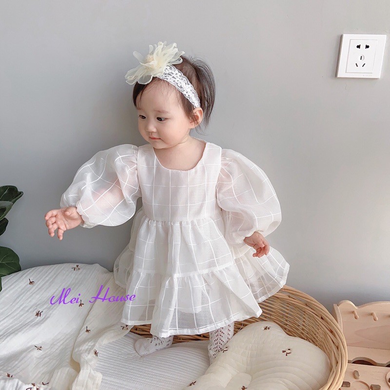 Đầm bé gái tay phồng siêu cưng hàng xuất khẩu