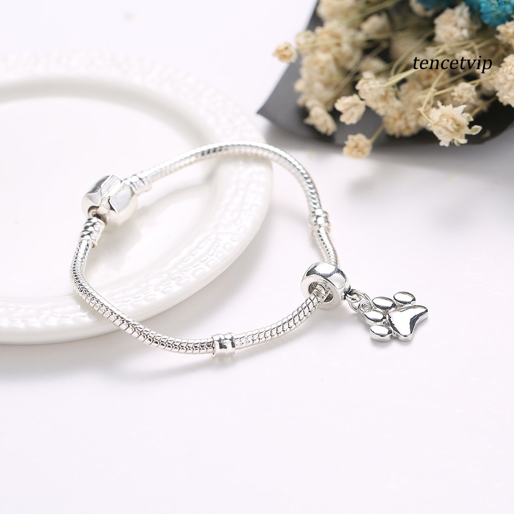 Mặt Dây Chuyền Hình Dấu Chân Cún Cưng Đáng Yêu Cho Nữ