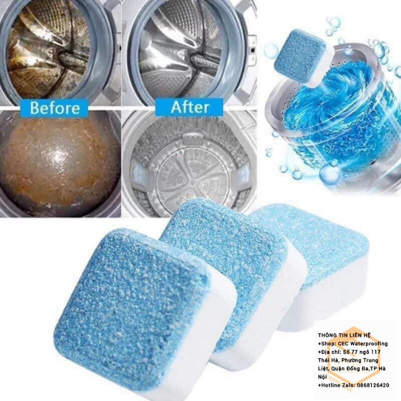 Viên Tẩy Vệ Sinh Lồng Máy Giặt - Hộp 12 viên Diệt Khuẩn - Tẩy Cặn Bẩn Máy Giặt VTL12 [CEC Store]
