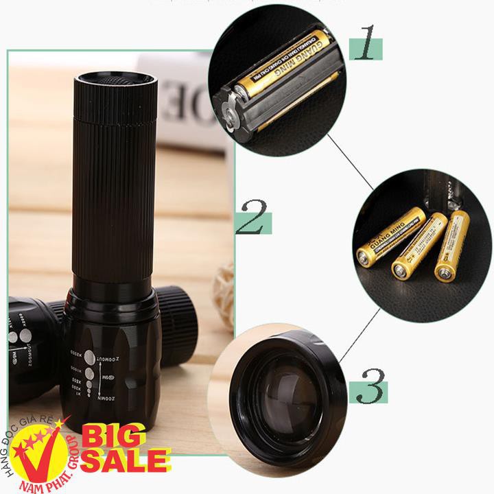 Đèn Pin Siêu Sáng Nhỏ Gọn X2000 Có Zoom nét