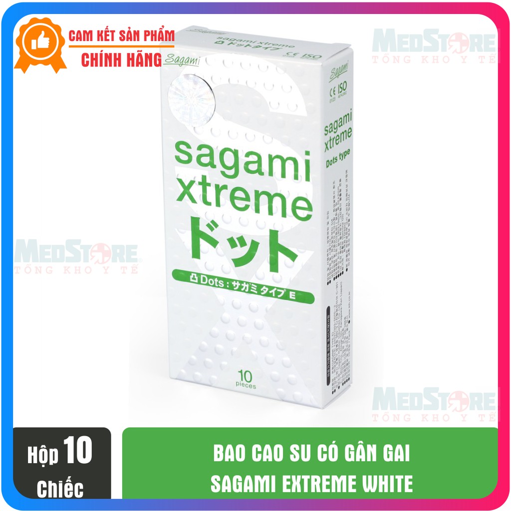 Bao Cao Su Sagami Extreme White Gân Gai Chính Hãng Xuất Xứ Nhật Bản Hộp 10c