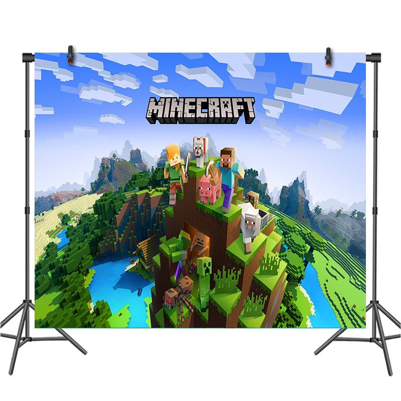Dây Treo Tường Trang Trí Phông Nền Tiệc Sinh Nhật / Phòng Khách Họa Tiết Minecraft Độc Đáo Xinh Xắn