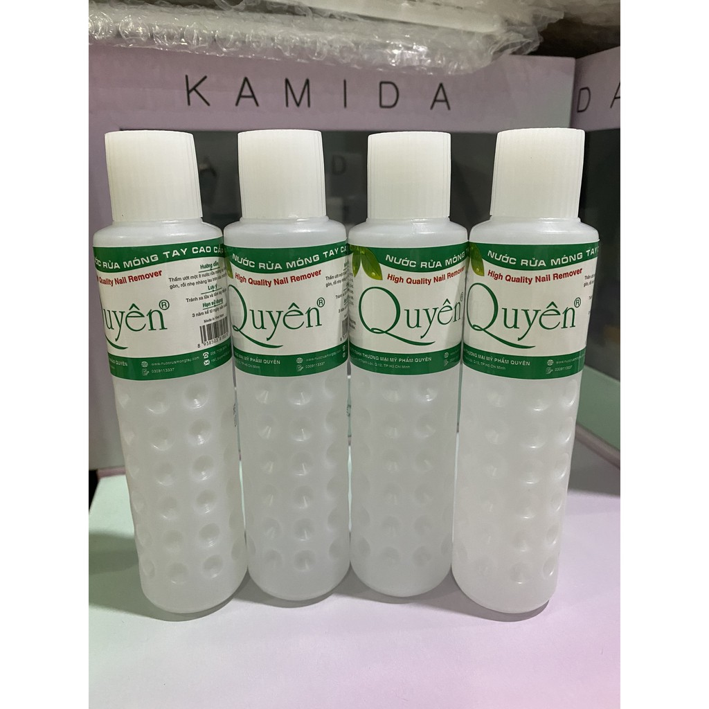 Nước rửa móng aceton Quyên chính hãng 125ml - Loại tốt tẩy mạnh, sạch nhanh - Sushi nail mi