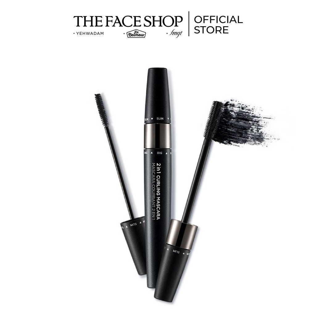 [Mã FMCGM100 - 10% đơn 500K] Mascara Trang Điểm TheFaceShop 2In1 Mascara Volume 01 Black 8.5g