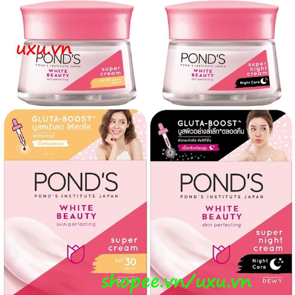 Bộ Kem Dưỡng Da 50Gx02 Ngày Và Đêm Ponds Trắng Hồng Rạng Rỡ White Beauty, Với uxu.vn Tất Cả Là Chính Hãng.