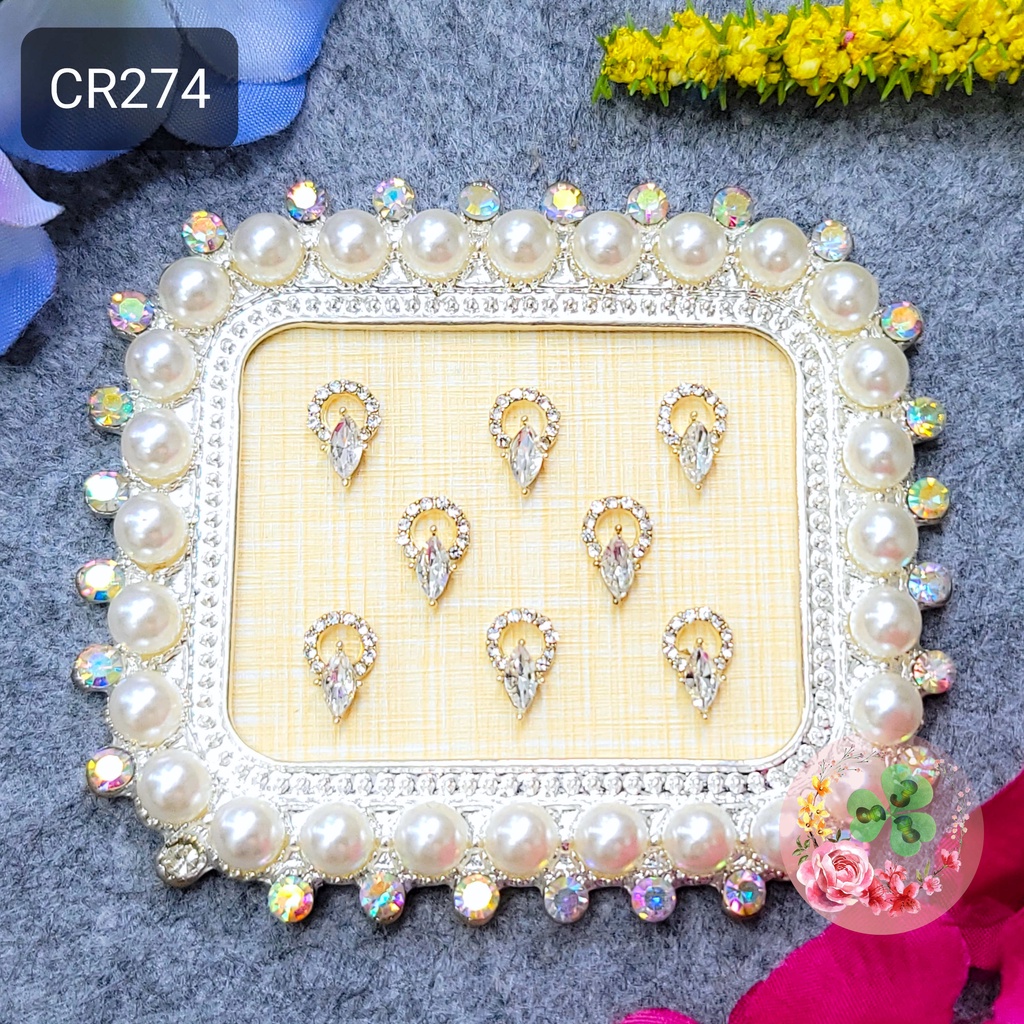 Mã CR274 . Charm kim loại đính đá trang trí móng siêu xinh.
