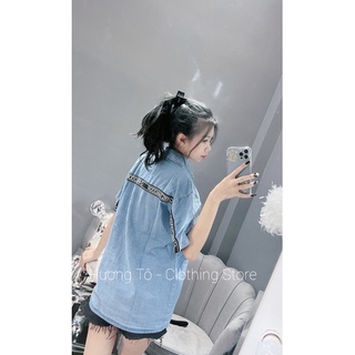 Áo sơ mi bò - Sơ mi mới viền đen
