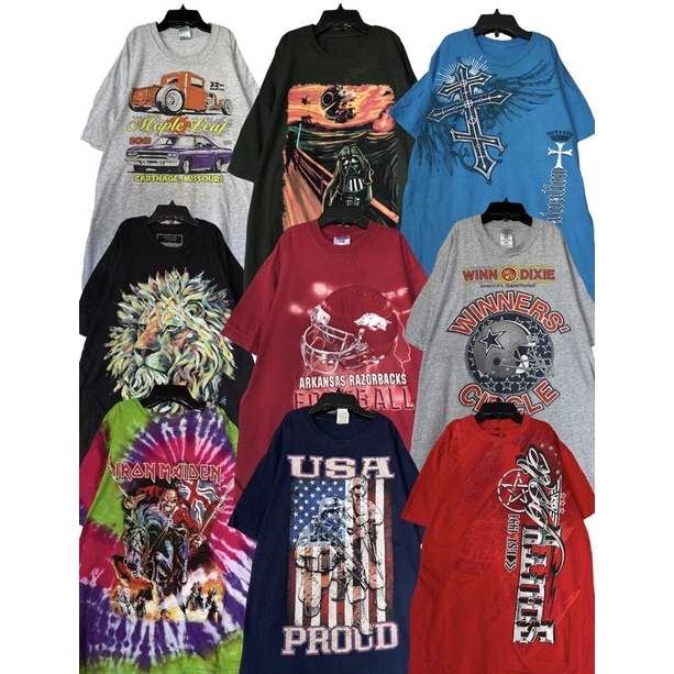 Combo 3 áo thun ngẫu nhiên secondhand nam nữ US
