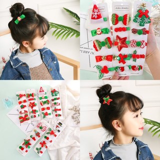 Sét 5 món phụ kiện kẹp tóc Noel ngộ ngĩnh cho bé