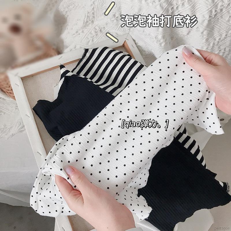 Áo Sơ Mi Tay Dài Phồng Họa Tiết Chấm Bi Nhiều Màu Sắc Dành Cho Bé Gái 1-7 Tuổi