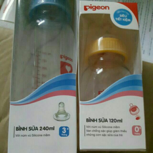 Bình sữa Pigeon 240ml (cổ hẹp, 3M+)