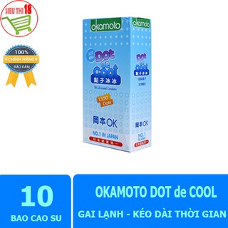 Bao cao su gai lạnh okamoto dot de cool hộp 10 bcs
