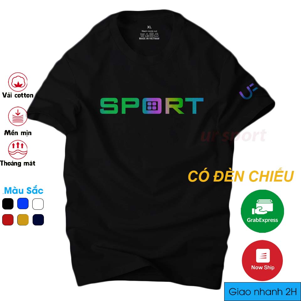 Áo thun nam Ur sport ur17 phản quang 7 màu đẹp phong cách ,áo nam vải cotton 4 chiều cao cấp thoáng mát