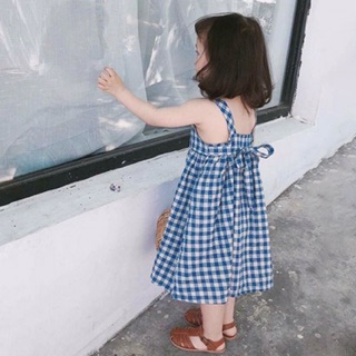 (HÀNG ORDER) Váy kẻ caro 2 dây cho bé gái