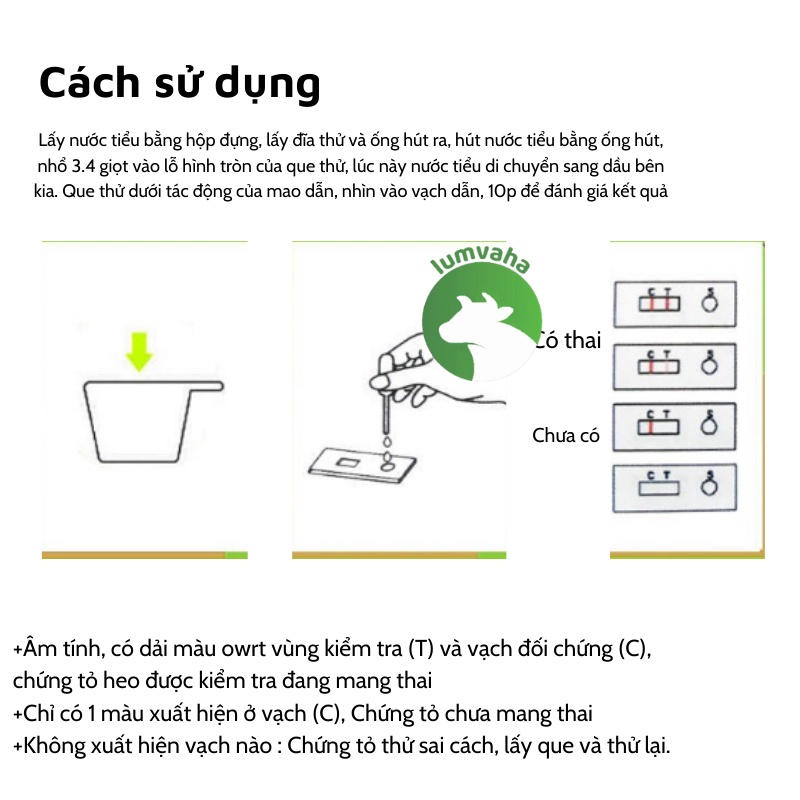 Que thử thai lợn gia xúc trâu bò phát hiện thai sớm VA34