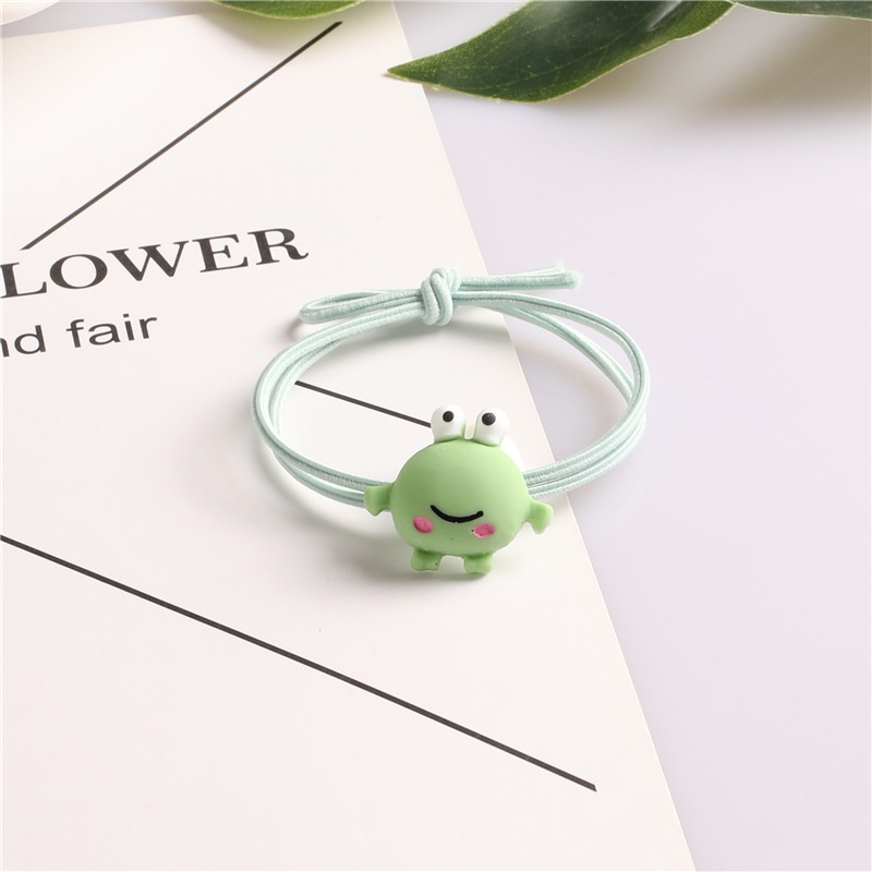 Dây Buộc Tóc Co Giãn Mặt Ếch Hoạt Hình Phong Cách Hàn Quốc
