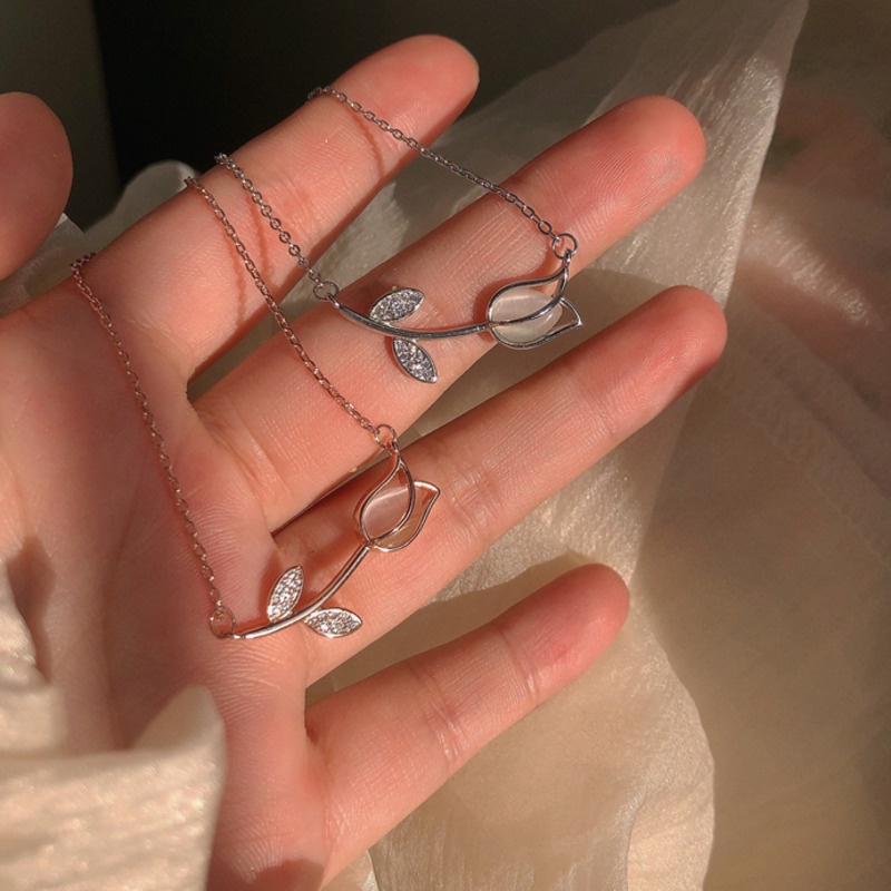 Vòng Cổ Mặt Hoa Tulip Thời Trang Thanh Lịch Phong Cách Harajuku