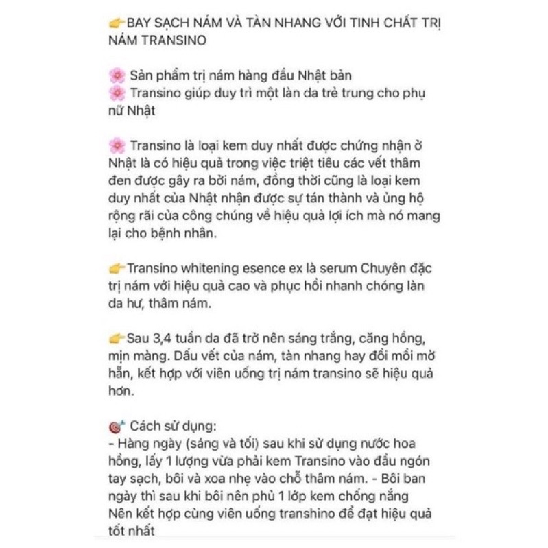 Viên uống trắng da, mờ thâm nám Transamin 500mg 100 viên Nhật Bản