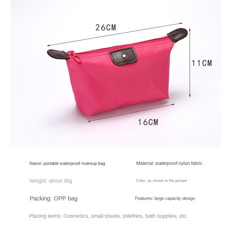 Túi Đựng Mỹ Phẩm Bằng nylon Chống Thấm Nước Đa Năng Màu Sắc Ngọt Ngào