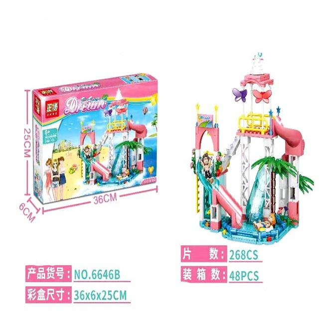 Đồ chơi Lego xếp hình công viên trượt nước thành phố 6646B/268 mảnh Friend bé gái