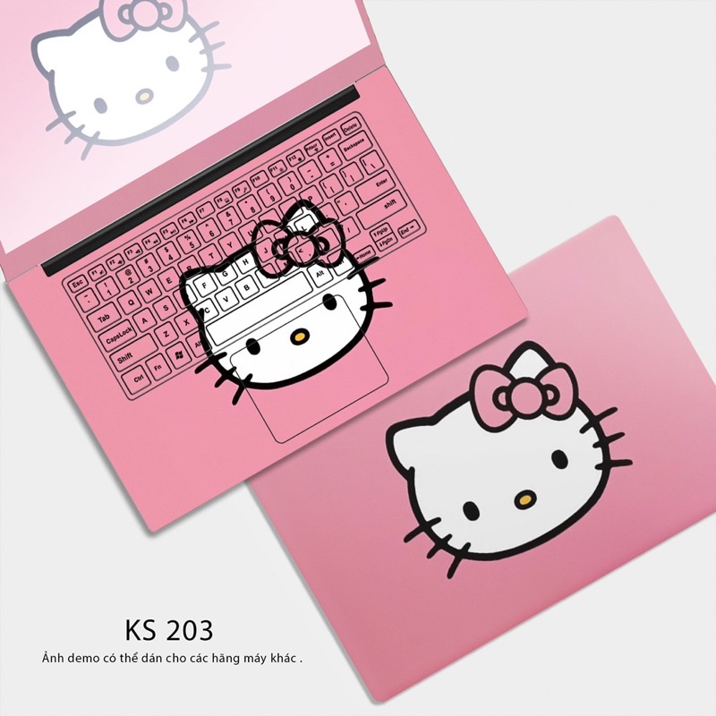 Skin Dán Laptop - Hello Kitty (new) - Bộ Decal Dán Laptop Cắt Sẵn