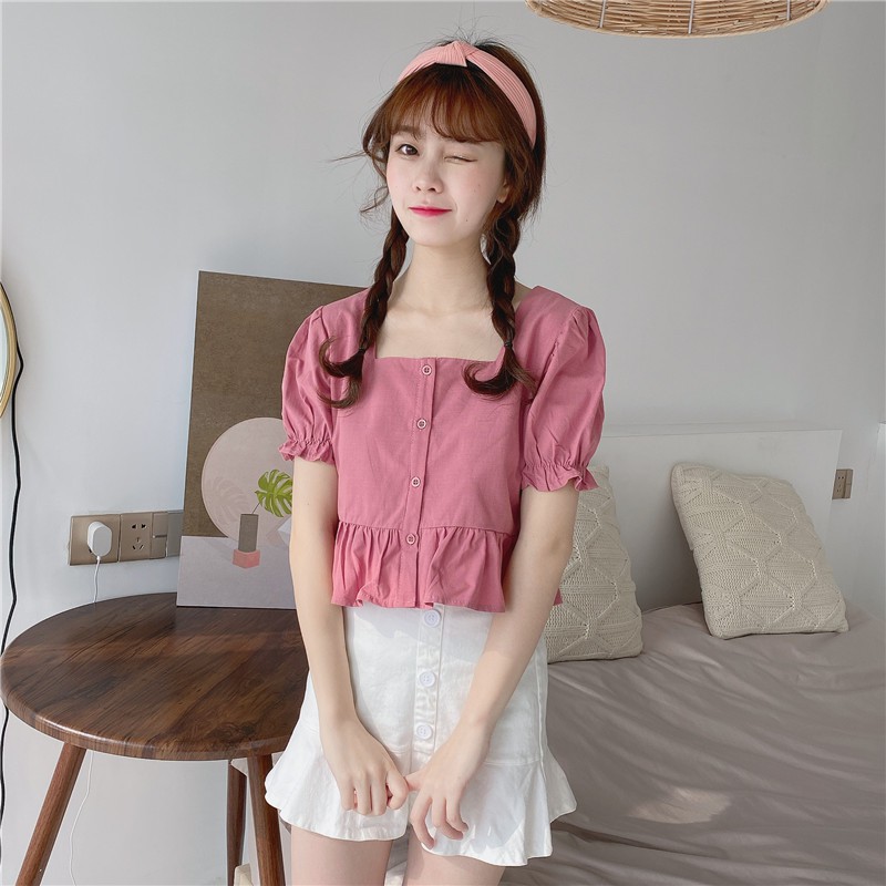 Áo croptop nữ, áo kiểu nữ croptop dáng babydoll | BigBuy360 - bigbuy360.vn