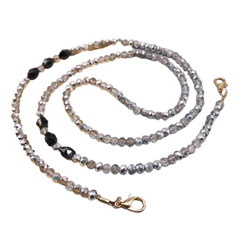 Giá Đỡ Mắt Kính Dạng Chuỗi Hạt Pha Lê Lấp Lánh Kèm Kẹp Tiện Dụng